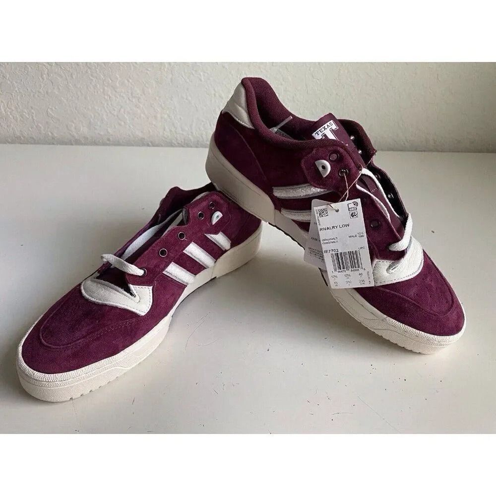 Adidas Rivalry Low Texas A&M Aggies Maroon White Sneakers IE7702 Men’s Sz‎ 13
